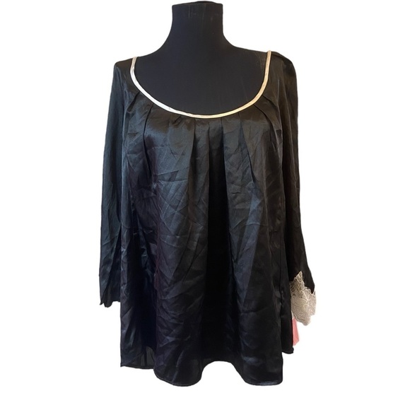 Oscar de la Renta Pink Label Black Lace Lingerie Top - Picture 3 of 16